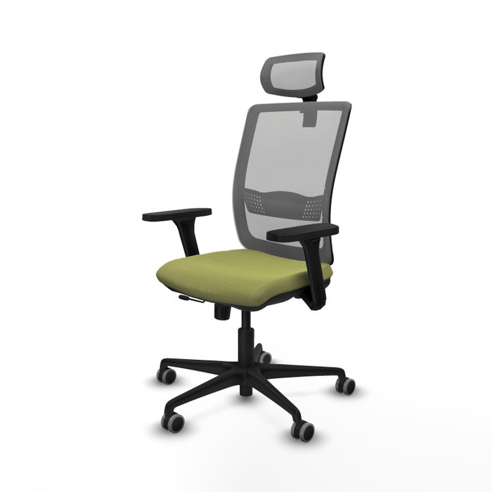 PIQUERAS Y CRESPO Silla de oficina Haches con Mecanismo Sincro/Traslack Verde Oliva y Gris