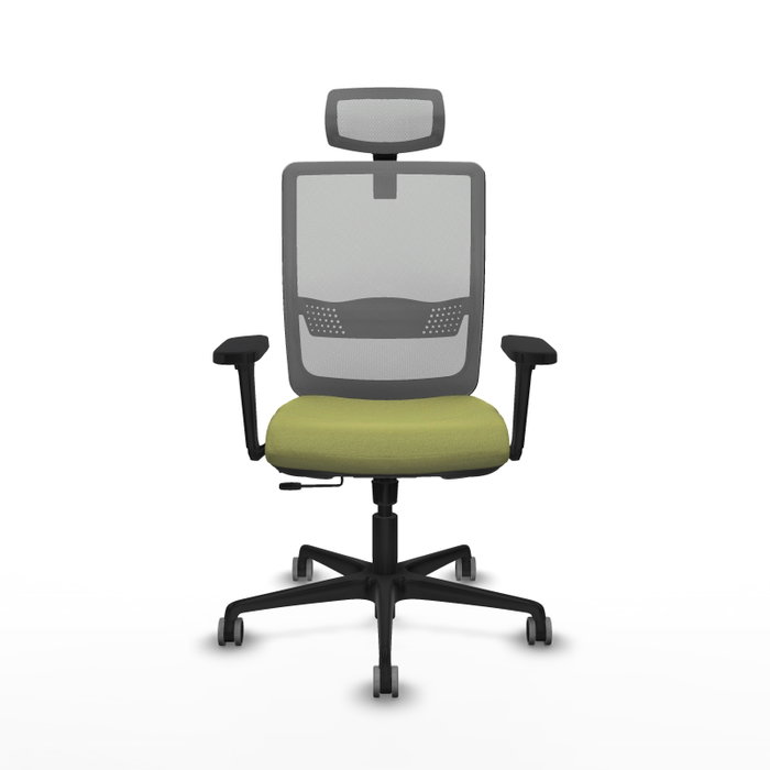 PIQUERAS Y CRESPO Silla de oficina Haches con Mecanismo Sincro/Traslack Verde Oliva y Gris