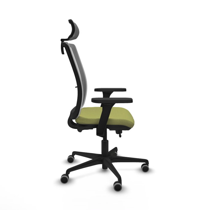 PIQUERAS Y CRESPO Silla de oficina Haches con Mecanismo Sincro/Traslack Verde Oliva y Gris