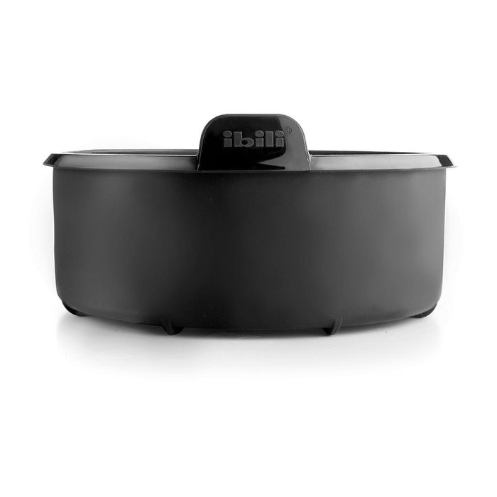 Ibili Molde redondo de silicona platino Ø21 cm para freidora de aire, flexible, antiadherente, apto horno, microondas, lavavajillas y congelador, libre de BPA