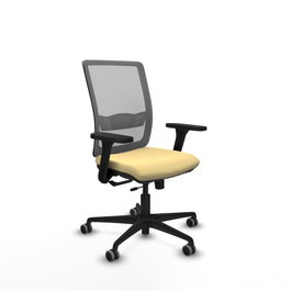 PIQUERAS Y CRESPO Silla de oficina Haches con mecanismo Sincro/Traslack, Crema y Gris