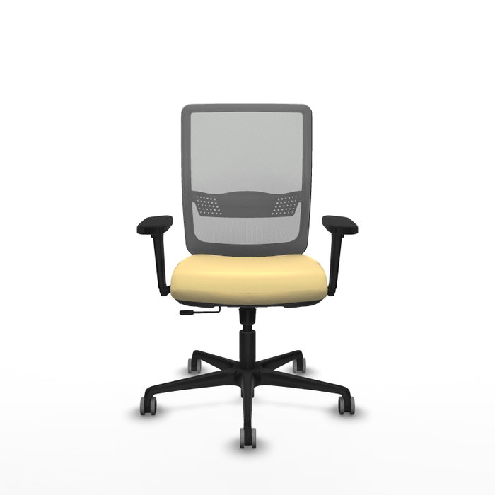 PIQUERAS Y CRESPO Silla de oficina Haches con mecanismo Sincro/Traslack, Crema y Gris PIQUERAS Y CRESPO Silla de oficina Haches con mecanismo Sincro/Traslack, Crema y Gris