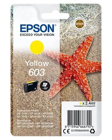 Epson 603 Tinta Amarilla Original - Cartucho Estándar 2.4 ml Epson 603 Tinta Amarilla Original - Cartucho Estándar 2.4 ml