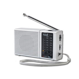 SAMI Radio Sami 2 bandas mediana plata batería+pilas AA