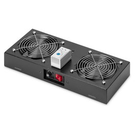Digitus DN-19 FAN-2-WM-T-SW Unidad de ventilador de techo 2 ventiladores Negro