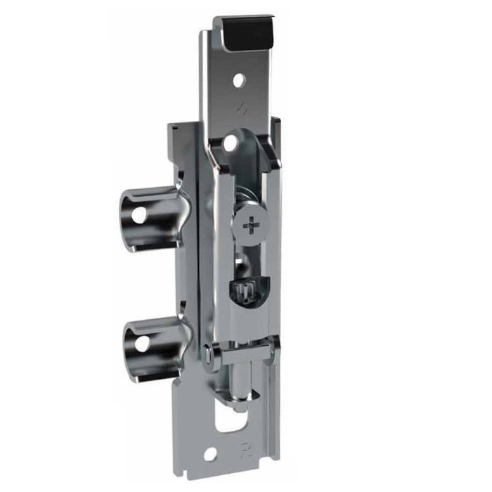 Italian Ferramenta Colgador Oculto Regulable APC6 para Armarios sin Cajones, Mano Izquierda, Zincado, Ajuste Vertical/Horizontal, 65kg Capacidad
