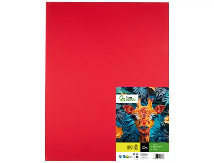 Liderpapel Cartulina Rojo Navidad 50x65 cm 180g/m2 25 hojas Liderpapel Cartulina Rojo Navidad 50x65 cm 180g/m2 25 hojas