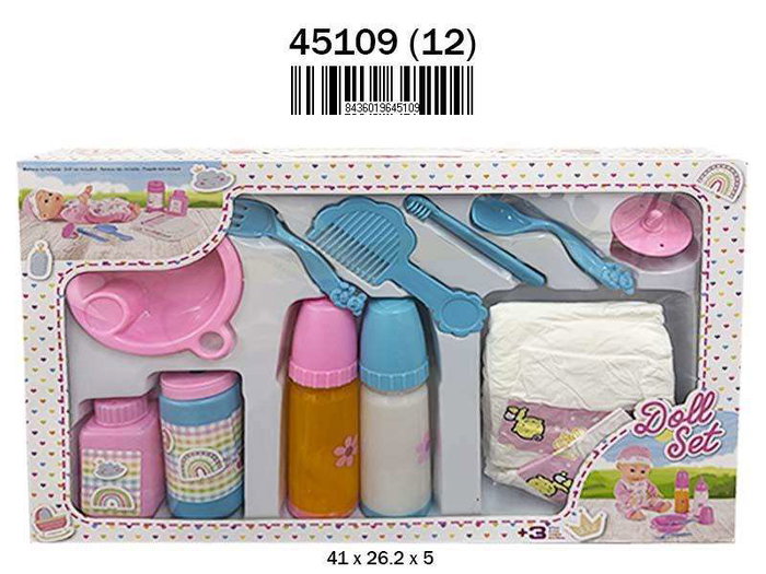 Rama - Caja de biberones mágicos, pañales y accesorios para bebé 41x26.5x5 cm - Idiomas: Español, Inglés, Francés, Portugués