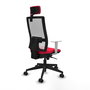 PIQUERAS Y CRESPO Silla de oficina Horna con mecanismo Sincro, Rojo y Blanco