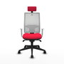 PIQUERAS Y CRESPO Silla de oficina Horna con mecanismo Sincro, Rojo y Blanco