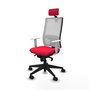 PIQUERAS Y CRESPO Silla de oficina Horna con mecanismo Sincro, Rojo y Blanco