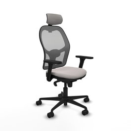 PIQUERAS Y CRESPO Silla de oficina Jorquera con mecanismo Sincro, Blanco y Gris