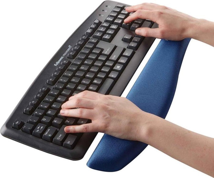 Fellowes Reposamuñecas para Teclado Foam Fusion Plush Touch Azul