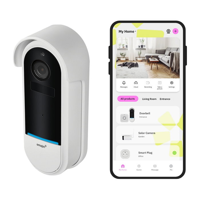 NetAtmo OVD-01-EU Videotimbre Inalámbrico Exterior con Cámara 5 MP, Visión Nocturna, WiFi, Funciona con Alexa y Google Asistente, Blanco, Batería Incluida