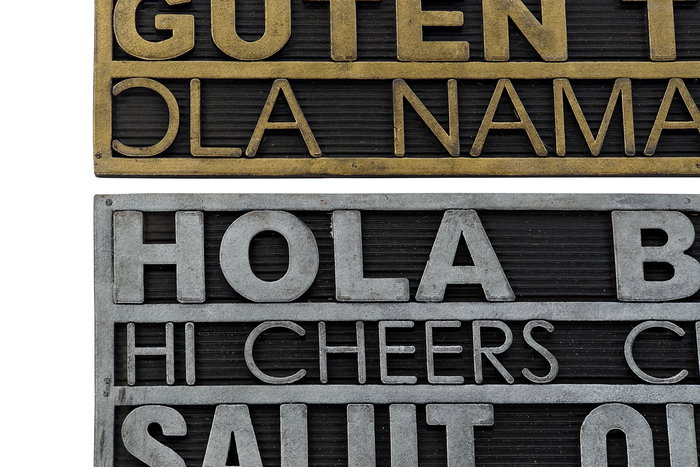 DKD Home Decor Felpudo Dorado Plateado Goma 45 x 75 x 0.5 cm (2 Unidades)