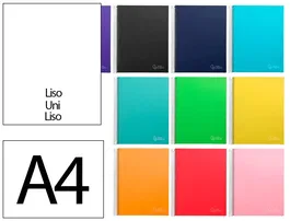Liderpapel Cuaderno espiral A4 Micro Jolly tapa forrada 140h 75gr liso 5 bandas 4 taladros colores surtidos
