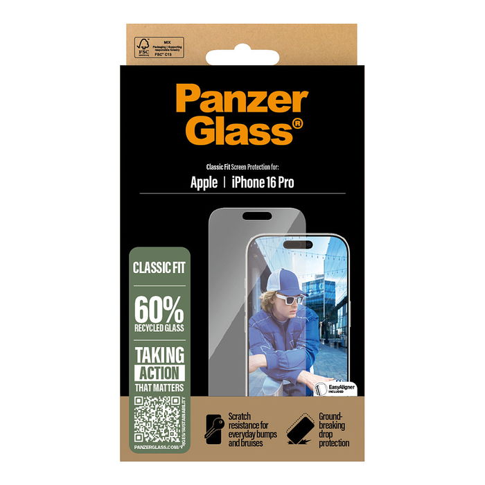 PanzerGlass Screen Protector para Móvil - Protector de Pantalla Resistente a Impactos y Arañazos, Cristal Templado de Alta Calidad, Compatible Universal