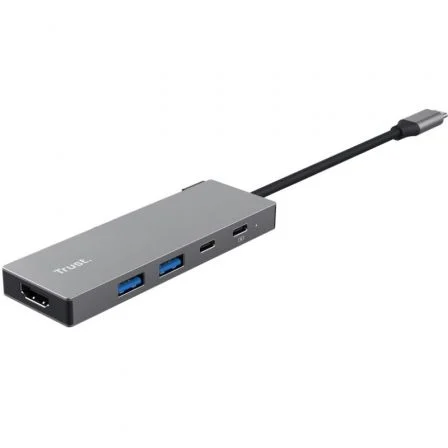 Hub 5 puertos usb-c dalyx gris trust 2xusb/ 1xhdmi 2xusb tipo-c/ gris Hub 5 puertos usb-c dalyx gris trust 2xusb/ 1xhdmi 2xusb tipo-c/ gris