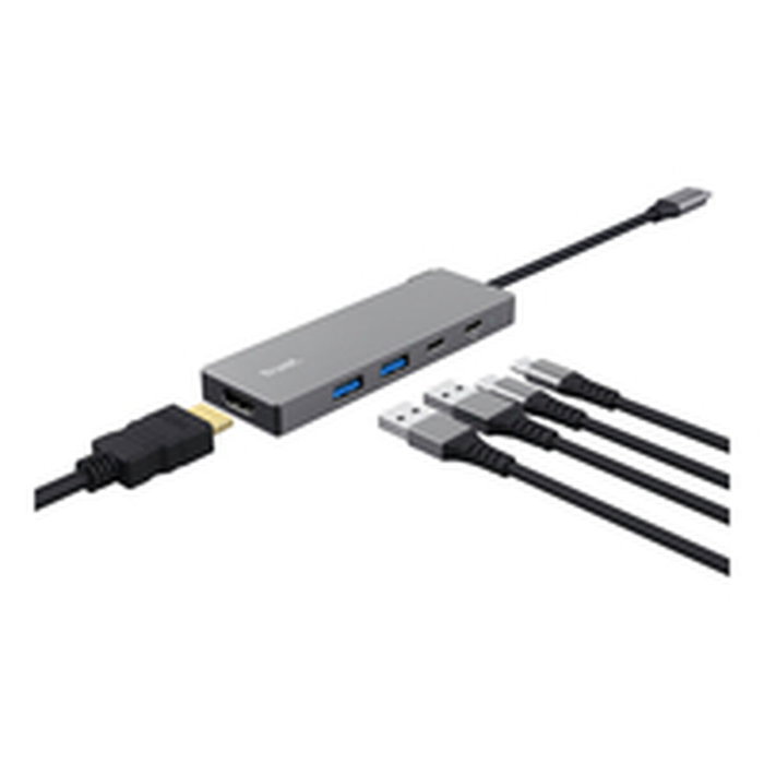 Trust Dalyx Hub 5 en 1 USB-C Gris Trust Dalyx Hub 5 en 1 USB-C Gris