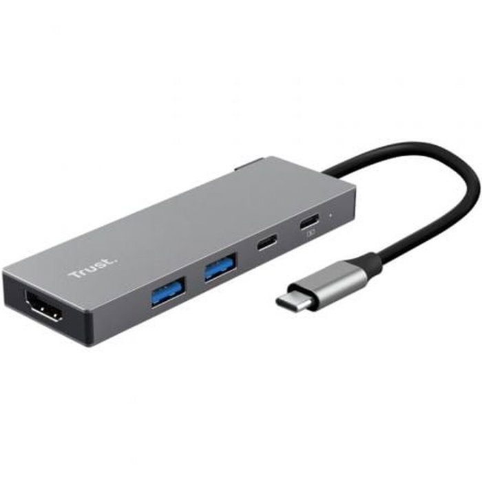 Trust Dalyx Hub 5 en 1 USB-C Gris Trust Dalyx Hub 5 en 1 USB-C Gris