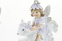 DKD Home Decor Decoracion Colgante Navidad Fantasia Blanco Dorado Resina 5 x 9 x 9 cm (6 Unidades)