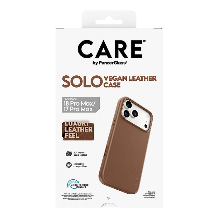 PanzerGlass CARE by PanzerGlass Solo Funda de Cuero Vegano con MagSafe para iPhone 17 Pro Max, Braun PanzerGlass CARE by PanzerGlass Solo Funda de Cuero Vegano con MagSafe para iPhone 17 Pro Max, Braun