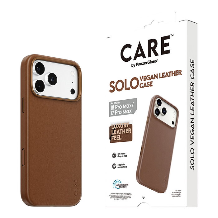 PanzerGlass CARE by PanzerGlass Solo Funda de Cuero Vegano con MagSafe para iPhone 17 Pro Max, Braun PanzerGlass CARE by PanzerGlass Solo Funda de Cuero Vegano con MagSafe para iPhone 17 Pro Max, Braun
