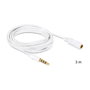 DeLOCK Adaptador de Audio, Cable Jack 6.35mm Macho a 3.5mm Hembra, 3m, Blanco