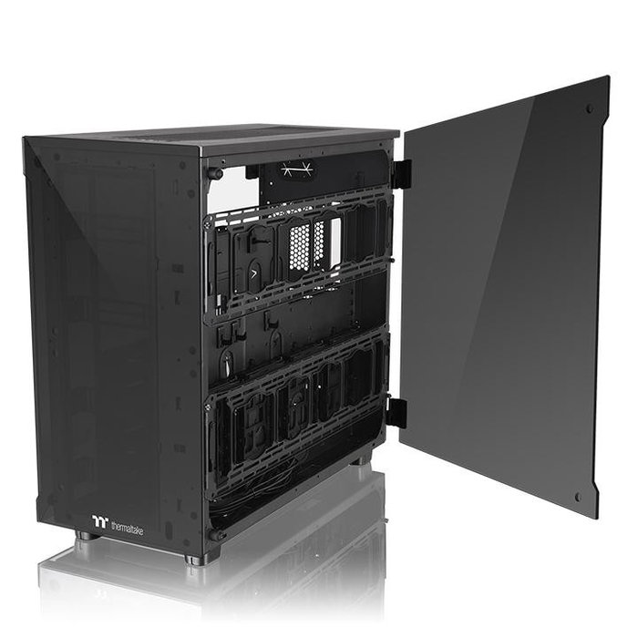 Thermaltake View 91 RGB Riing Tempered Glass Full Torre Negra Sin Fuente 4x USB 3.0 USB-C 4x 140mm Vidrio Templado Thermaltake View 91 RGB Riing Tempered Glass Full Torre Negra Sin Fuente 4x USB 3.0 USB-C 4x 140mm Vidrio Templado