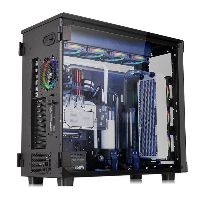 Thermaltake View 91 RGB Riing Tempered Glass Full Torre Negra Sin Fuente 4x USB 3.0 USB-C 4x 140mm Vidrio Templado Thermaltake View 91 RGB Riing Tempered Glass Full Torre Negra Sin Fuente 4x USB 3.0 USB-C 4x 140mm Vidrio Templado