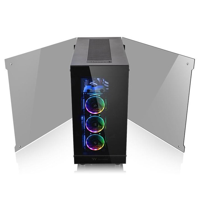 Thermaltake View 91 RGB Riing Tempered Glass Full Torre Negra Sin Fuente 4x USB 3.0 USB-C 4x 140mm Vidrio Templado Thermaltake View 91 RGB Riing Tempered Glass Full Torre Negra Sin Fuente 4x USB 3.0 USB-C 4x 140mm Vidrio Templado