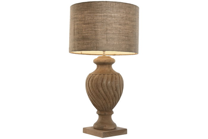 DKD Home Decor Lámpara Sobremesa Item Home Madera Y Yute 47 x 87 x 47 cm DKD Home Decor Lámpara Sobremesa Item Home Madera Y Yute 47 x 87 x 47 cm