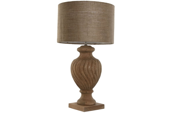 DKD Home Decor Lámpara Sobremesa Item Home Madera Y Yute 47 x 87 x 47 cm DKD Home Decor Lámpara Sobremesa Item Home Madera Y Yute 47 x 87 x 47 cm