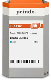 Prindo Cartucho de tinta cian PRICCLI8PC Classic ~450 páginas 13ml para Canon CLI-8pc (0624B001)