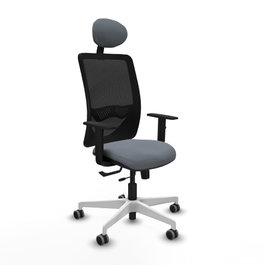PIQUERAS Y CRESPO Silla de oficina Zulema con mecanismo Sincro/Traslack, Gris y Negro