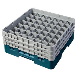 CAMBRO - 49S638-414 - Cesta de lavado 49 comp. 3 alturas - 6 cm Ø máx. - alt. máx. 17,6 cm - 50 x 50 x 22,5 cm - Cerceta