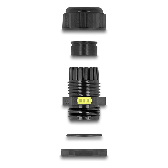DeLOCK Prensacables M20 con ventilación IP68 negro, 2 piezas