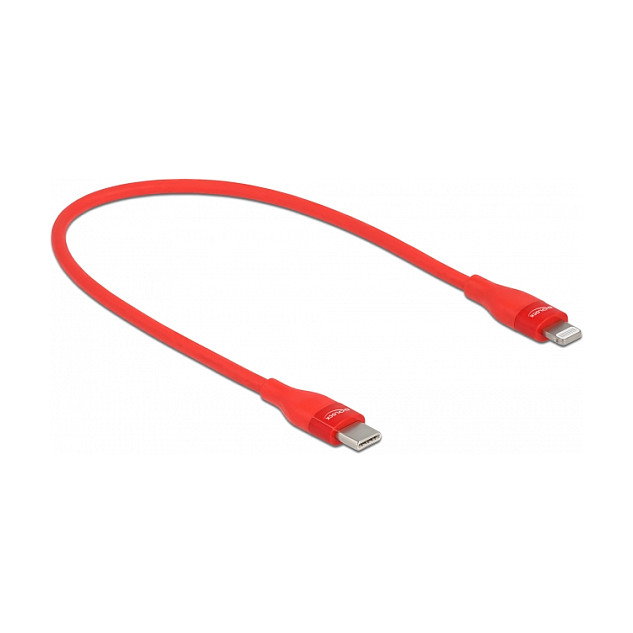 DeLOCK Cable de datos y carga USB Type-C a Lightning Rojo 0,5 m MFi