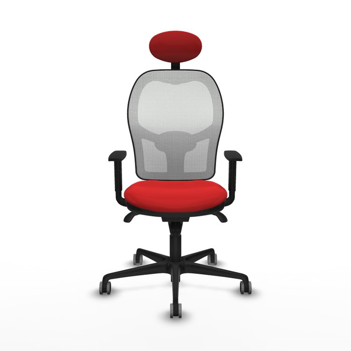 PIQUERAS Y CRESPO Silla de oficina Jorquera con mecanismo Sincro, Similpiel Rojo y Malla Blanco PIQUERAS Y CRESPO Silla de oficina Jorquera con mecanismo Sincro, Similpiel Rojo y Malla Blanco
