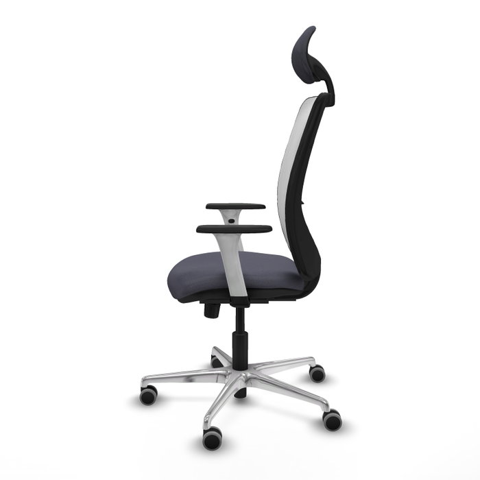 PIQUERAS Y CRESPO Silla de oficina Zulema con mecanismo Sincro, Gris oscuro y Blanco