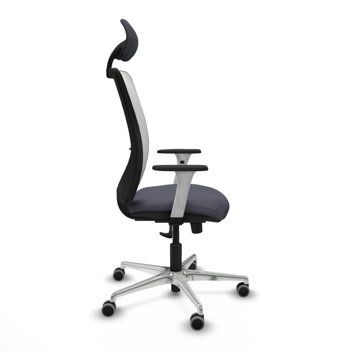 PIQUERAS Y CRESPO Silla de oficina Zulema con mecanismo Sincro, Gris oscuro y Blanco