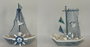 DKD Home Decor Decoración de Barco en Madera y Metal, 21x5x23,5 cm, Surtido de 2