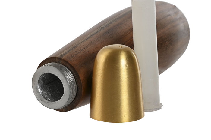 DKD Home Decor Pimentero de Acacia e Inox Natural y Dorado