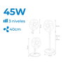Edm - Ventilador 3 en 1 de Pie, Pared y Sobremesa, Ø40 cm, 45 W, 3 Velocidades, 3000 m³/h, Oscilante, Altura Ajustable 107-133 cm, Color Blanco