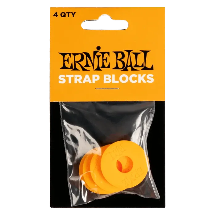 Ernie Ball Strap Blocks 4 Pcs - Naranja, Cierres de Seguridad para Correas de Guitarra Ernie Ball Strap Blocks 4 Pcs - Naranja, Cierres de Seguridad para Correas de Guitarra