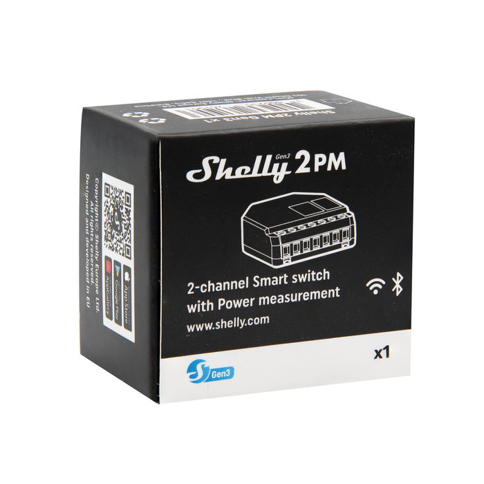 Shelly Relais 2PM Gen3 WLAN max. 16A 2 Canales Medición Empotrar