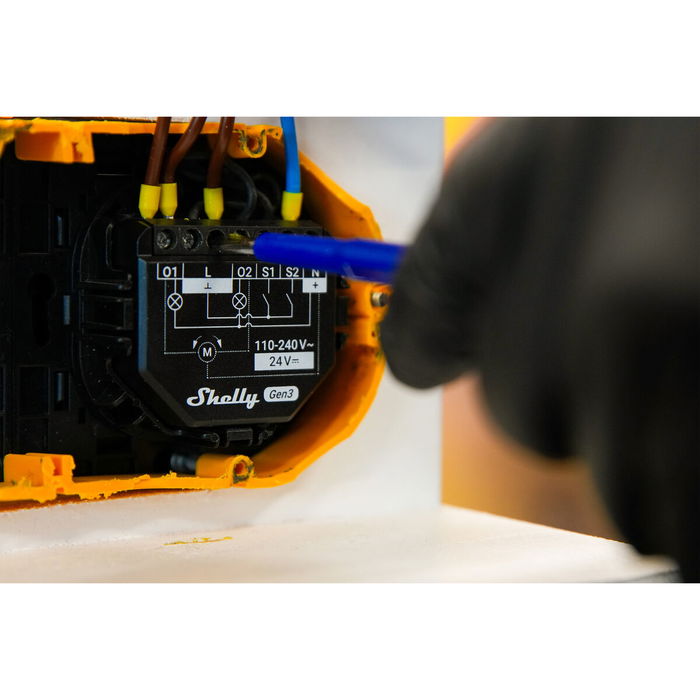 Shelly Relais 2PM Gen3 WLAN max. 16A 2 Canales Medición Empotrar