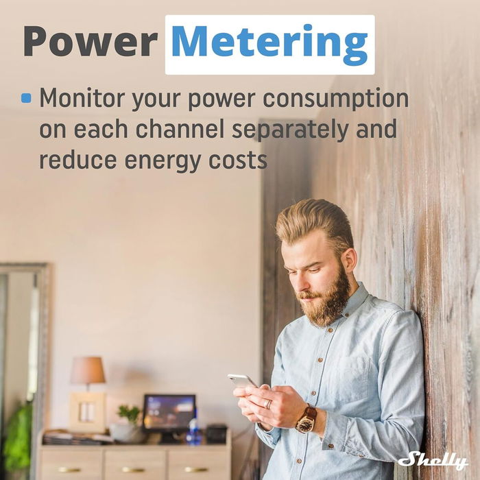 Shelly Relais 2PM Gen3 WLAN max. 16A 2 Canales Medición Empotrar