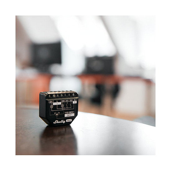Shelly 2PM Gen3 Interruptor Inteligente WiFi 2 Polos para Montaje Empotrado, 16A 240V, Control Remoto por App, Bluetooth, Negro