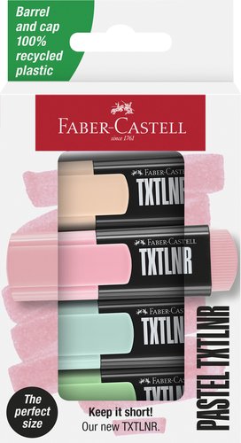 Faber-Castell Rotuladores Fluorescentes Pastel Colores Surtidos de 4 Unidades Faber-Castell Rotuladores Fluorescentes Pastel Colores Surtidos de 4 Unidades